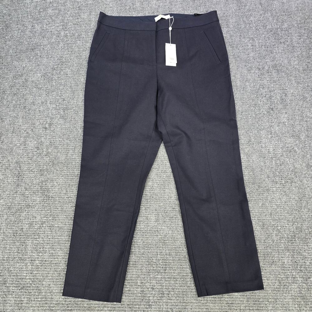 Tory Burch Vanner Pants Womens Size 14 34x26 Medium Navy Slim Ankle Stretch NWT